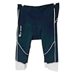 Cycling Shorts Men's 2XL Compression Padded Bicycle Bike West Biking Black/White
